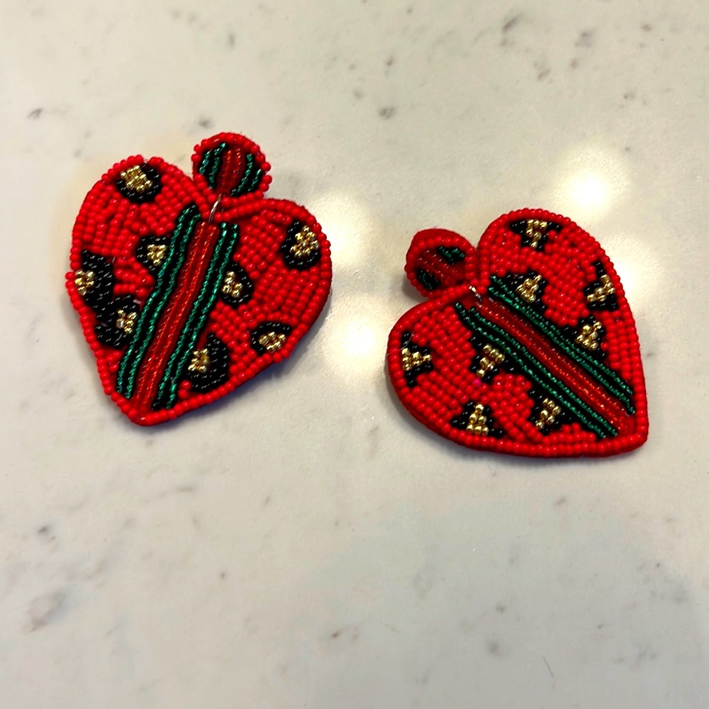 Sequin Heart Earrings